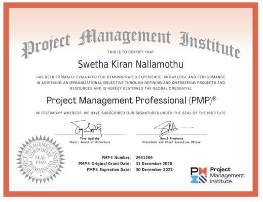 Pmp® Swetha Kiran Nallamothu, photo 1